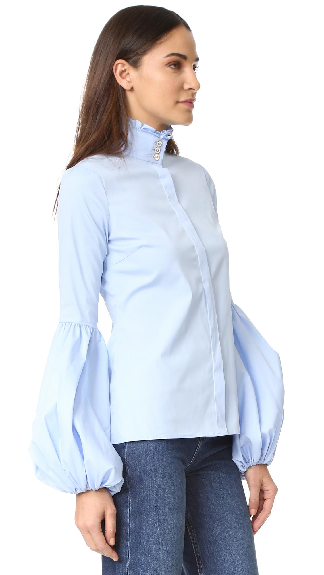 Caroline Constas | Jacqueline Blouse - Light Blue | Women's blouses ...