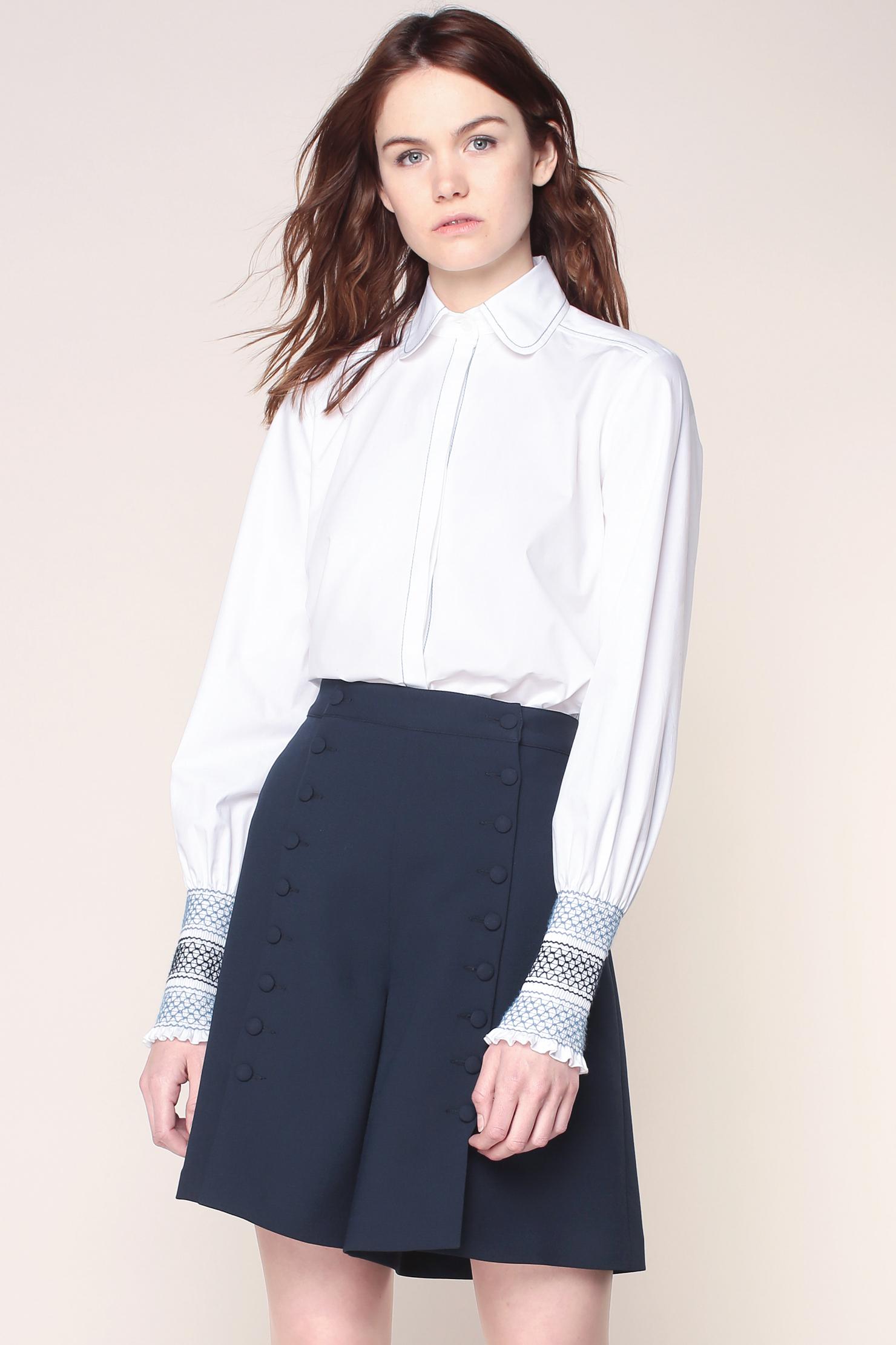 See by Chloé | Cotton Shirt with Smocked Cuffs | Women's blouses ...