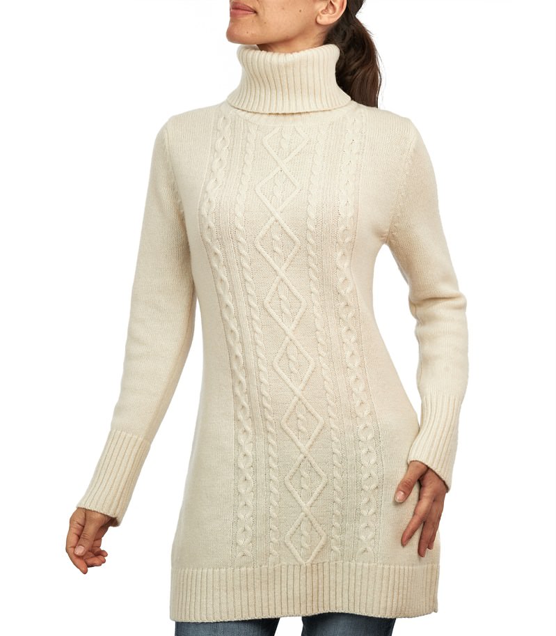 Wool Overs | Womens Lambswool Cable Polo Neck Dress | Women's dresses ...