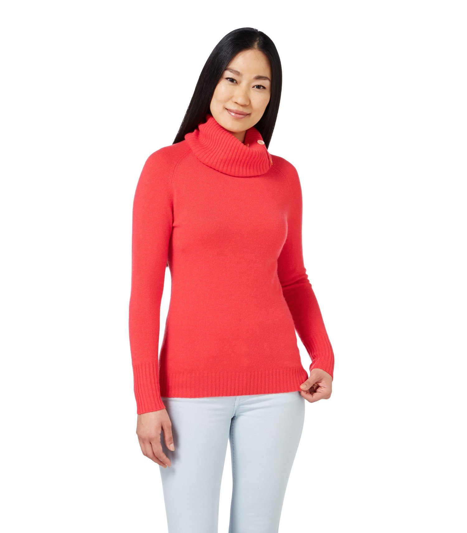 Wool Overs | Womens Cashmere and Merino Split Collar Button Neck Jumper ...